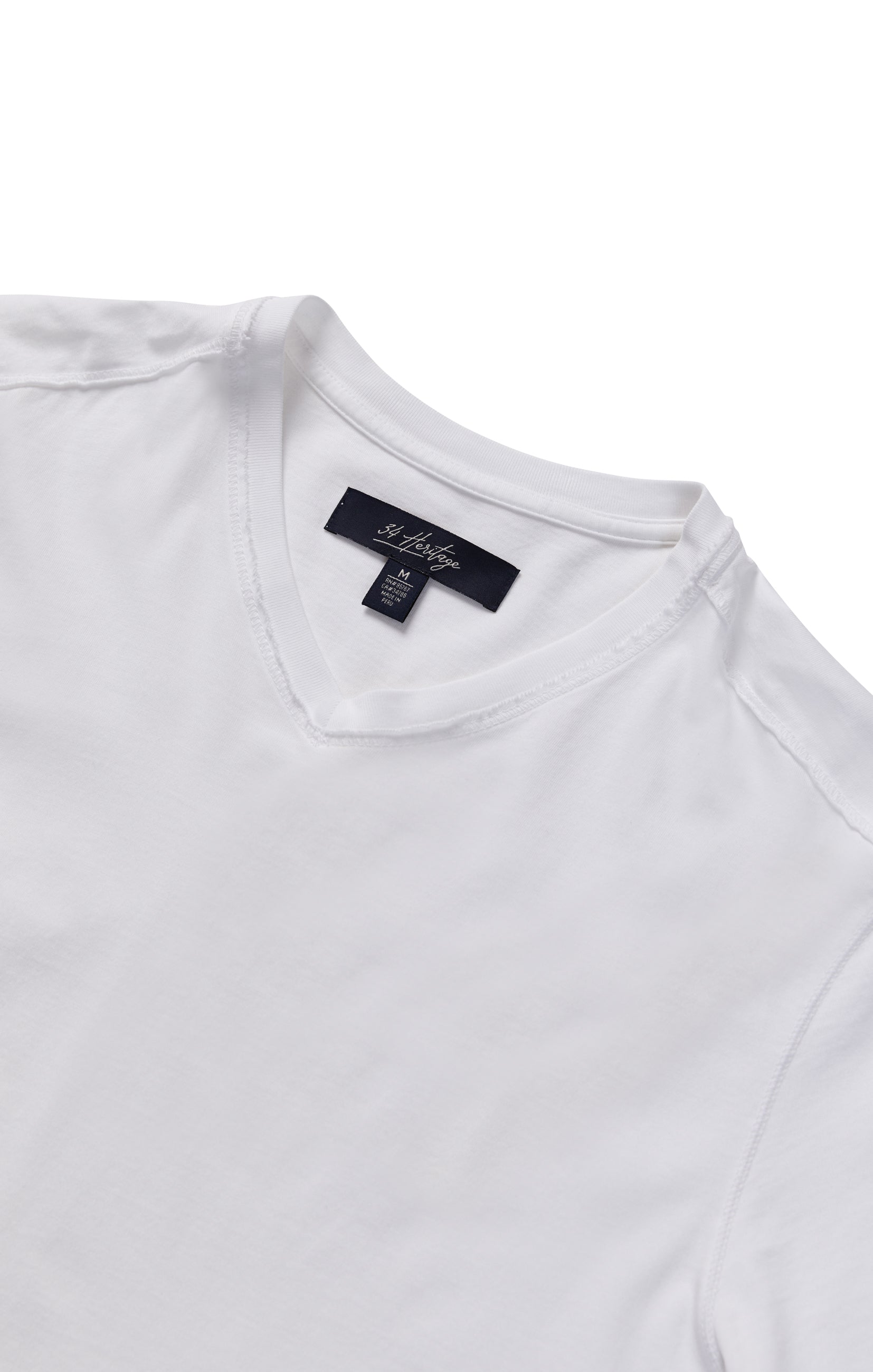 Deconstructed V-Neck T-Shirt in White Image 8