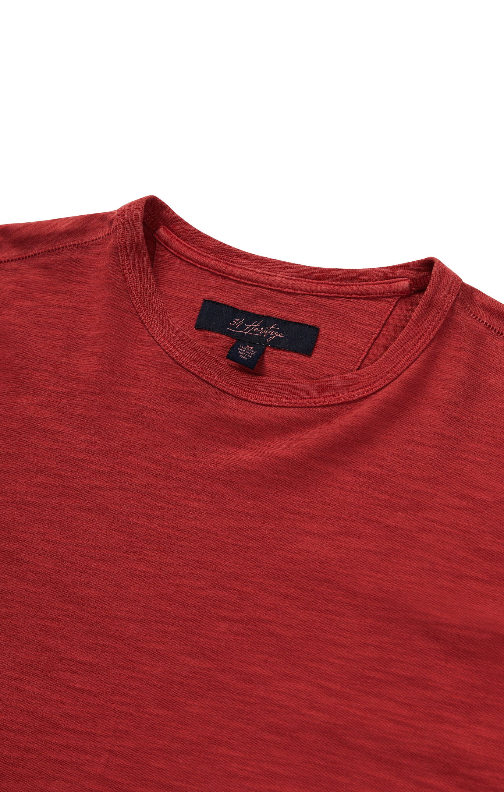 Slub Crew Neck T-Shirt in Red Image 9