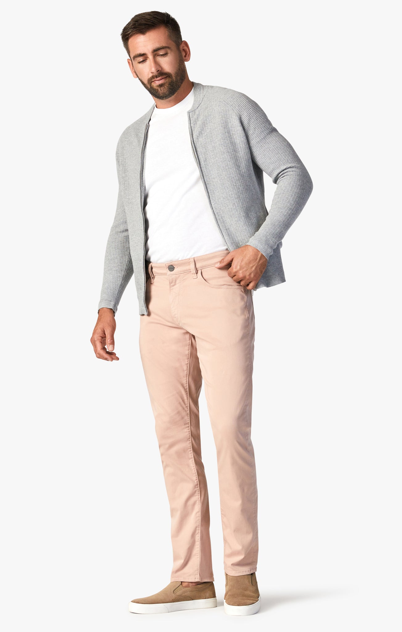 Courage Straight Leg Pants In Rose Twill