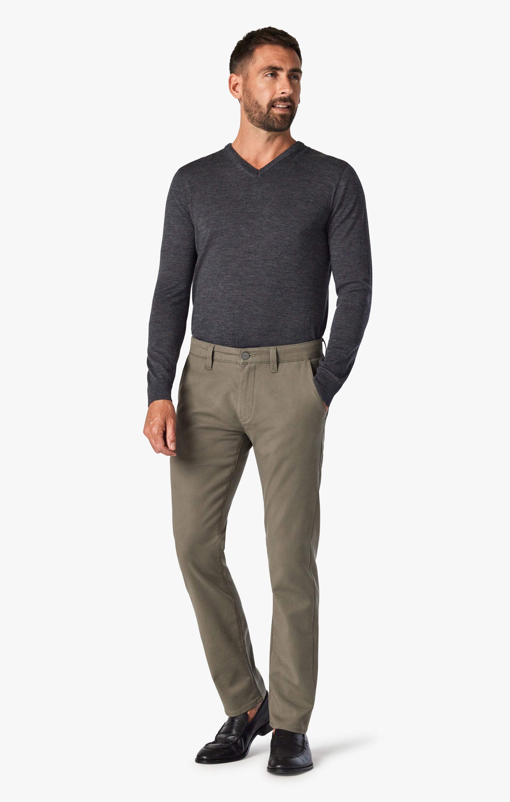 Verona Chino Pants In Olive High Flyer Image 2
