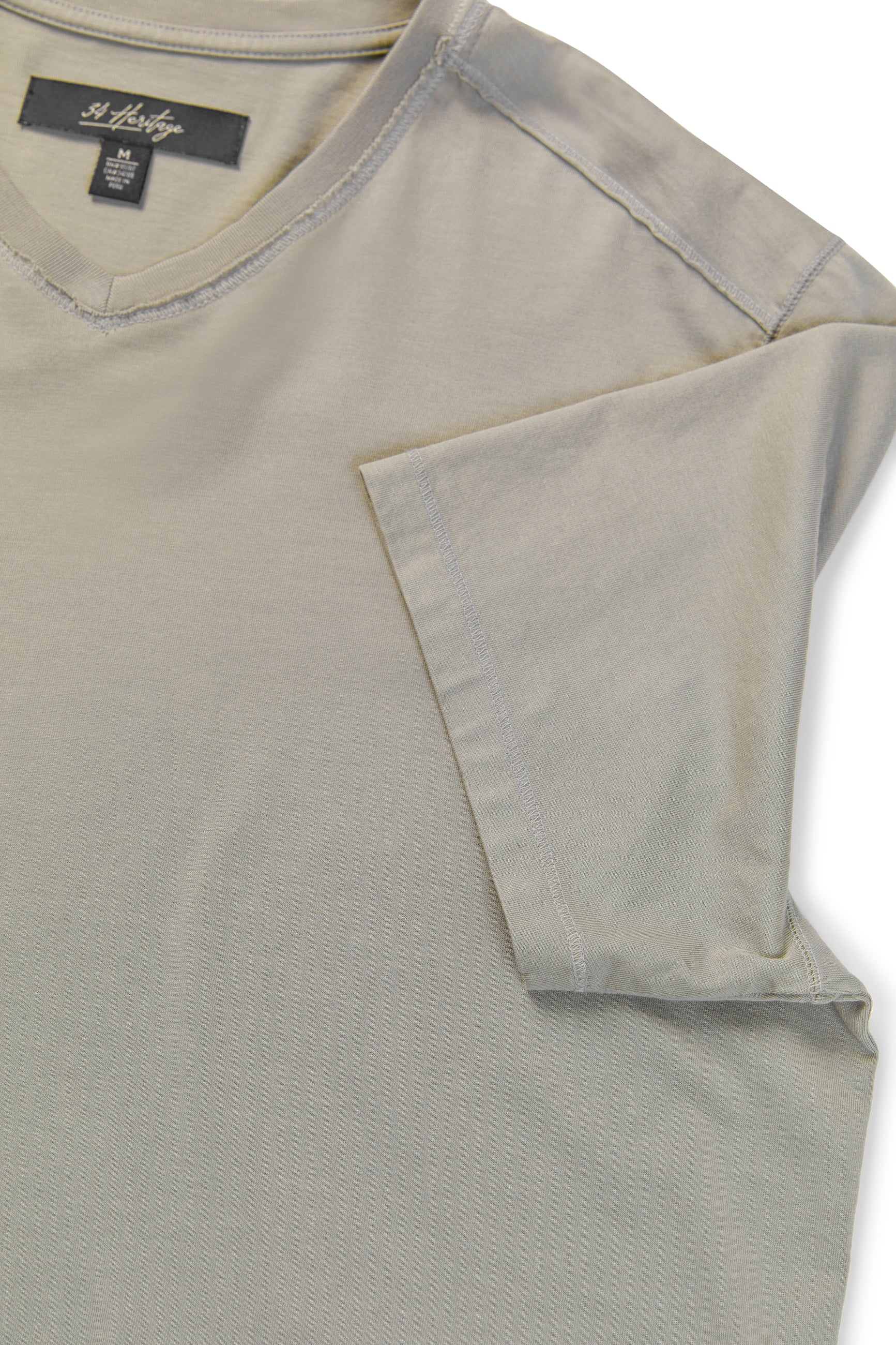 Deconstructed V-Neck T-Shirt in White Dove Image 10