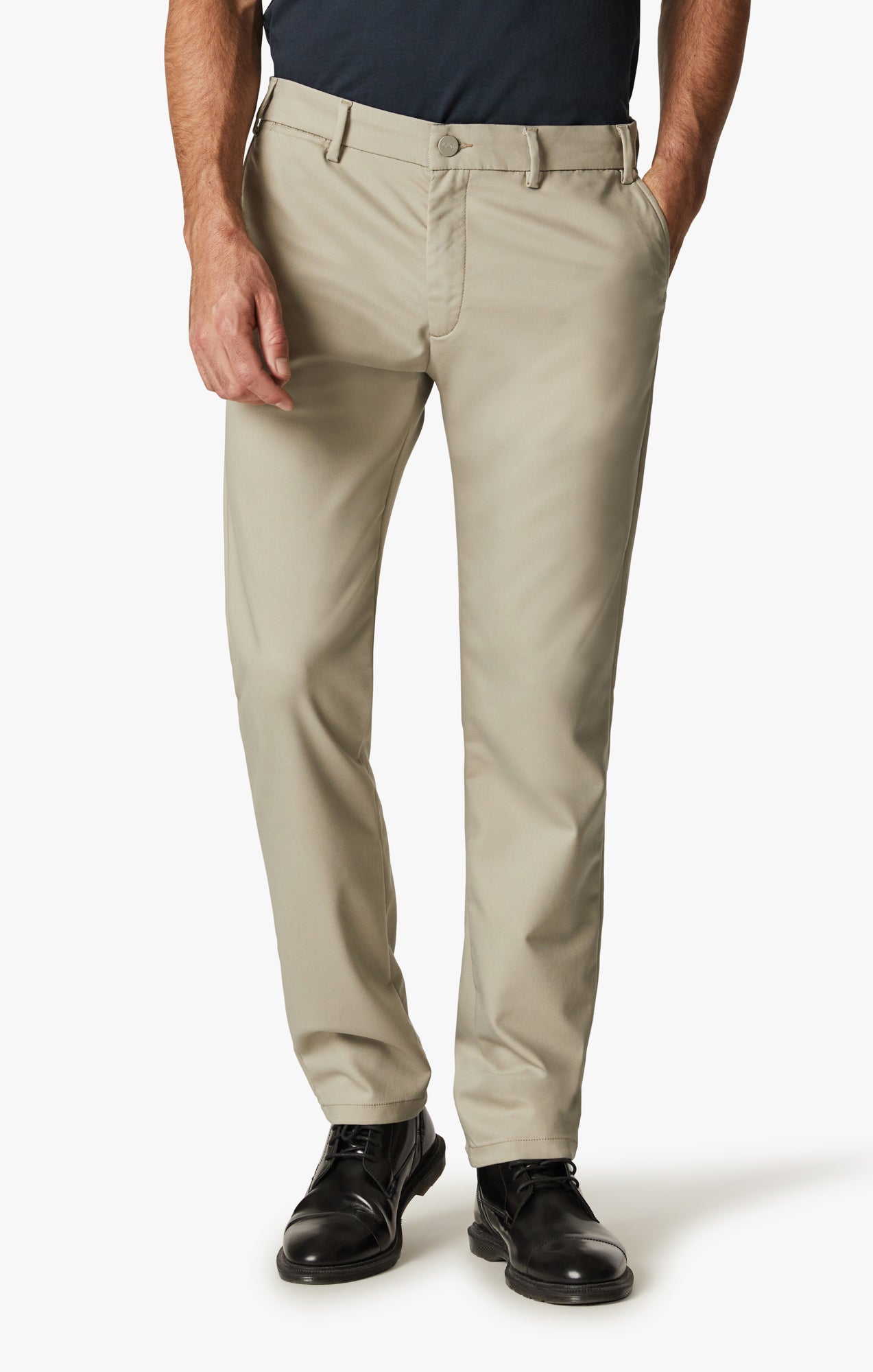 Verona Tailored Slim Leg Chino Pants In Aluminum – 34 Heritage