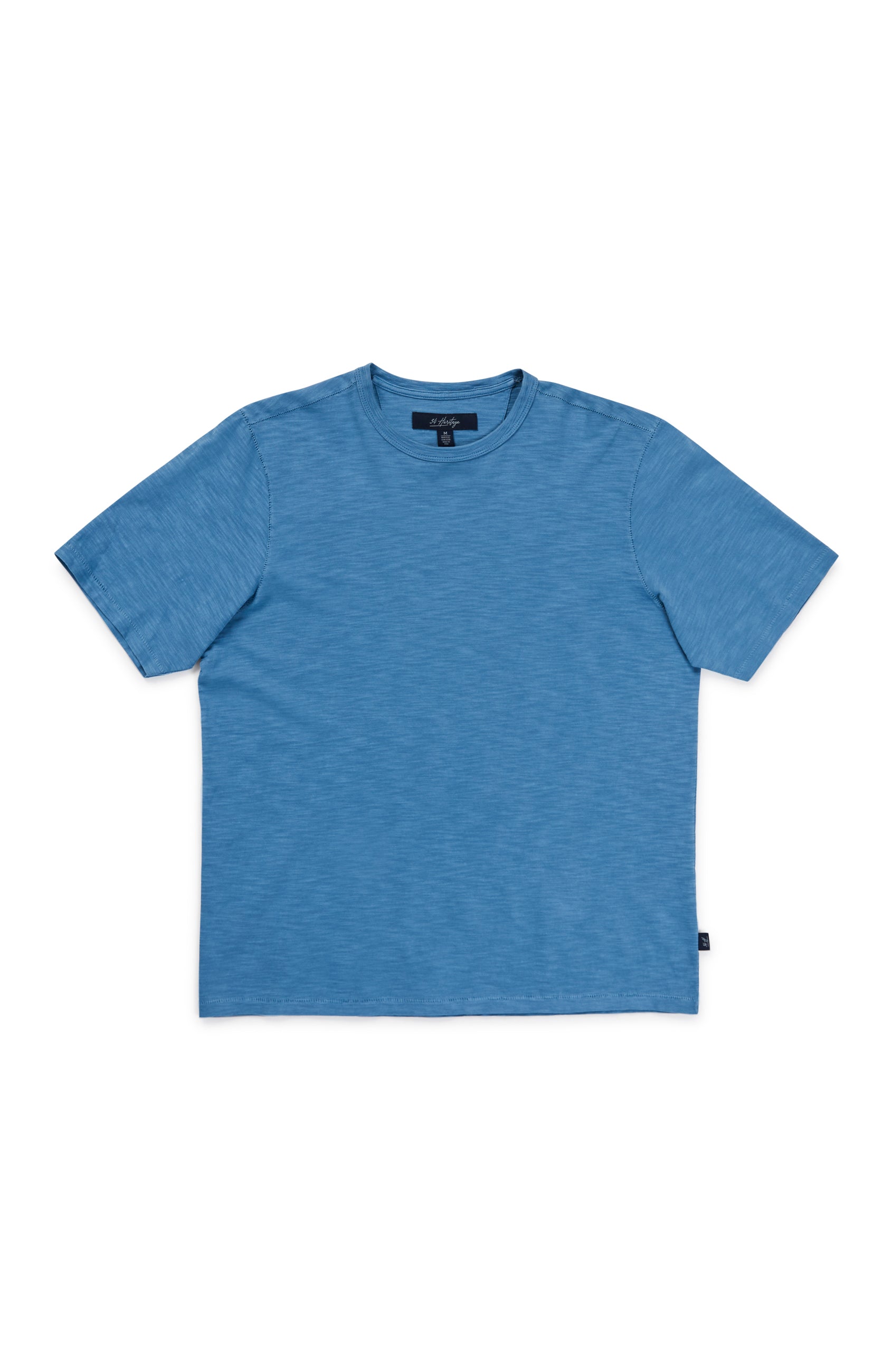 Slub Crew Neck T-Shirt in Vallarta Blue Image 10