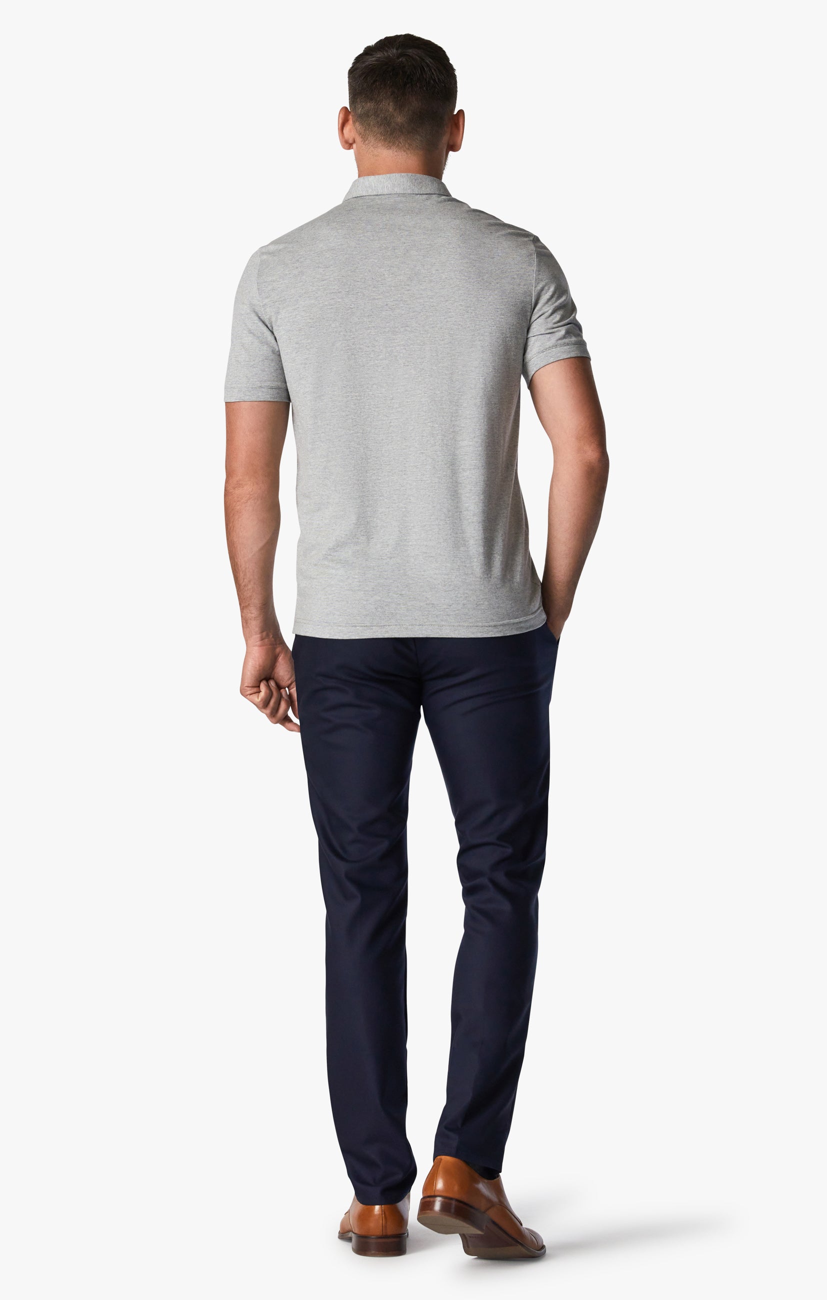 Verona Tailored Chino Pants In Navy High Flyer Image 6
