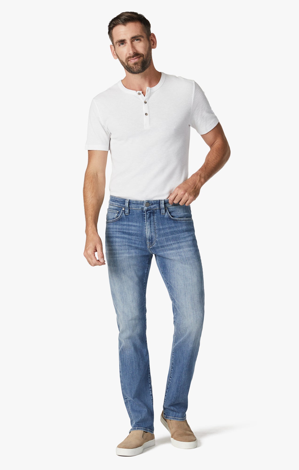 Courage Straight Leg Jeans In Mid Brushed Organic Image 1