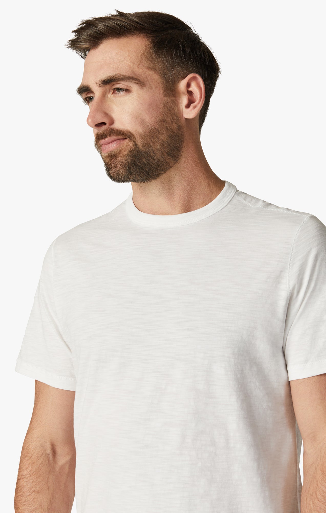 Men's Slub Crew Neck T-Shirt in White, L | 34 Heritage Men's Slub Crew Neck T-Shirt in White, L | 34 Heritage