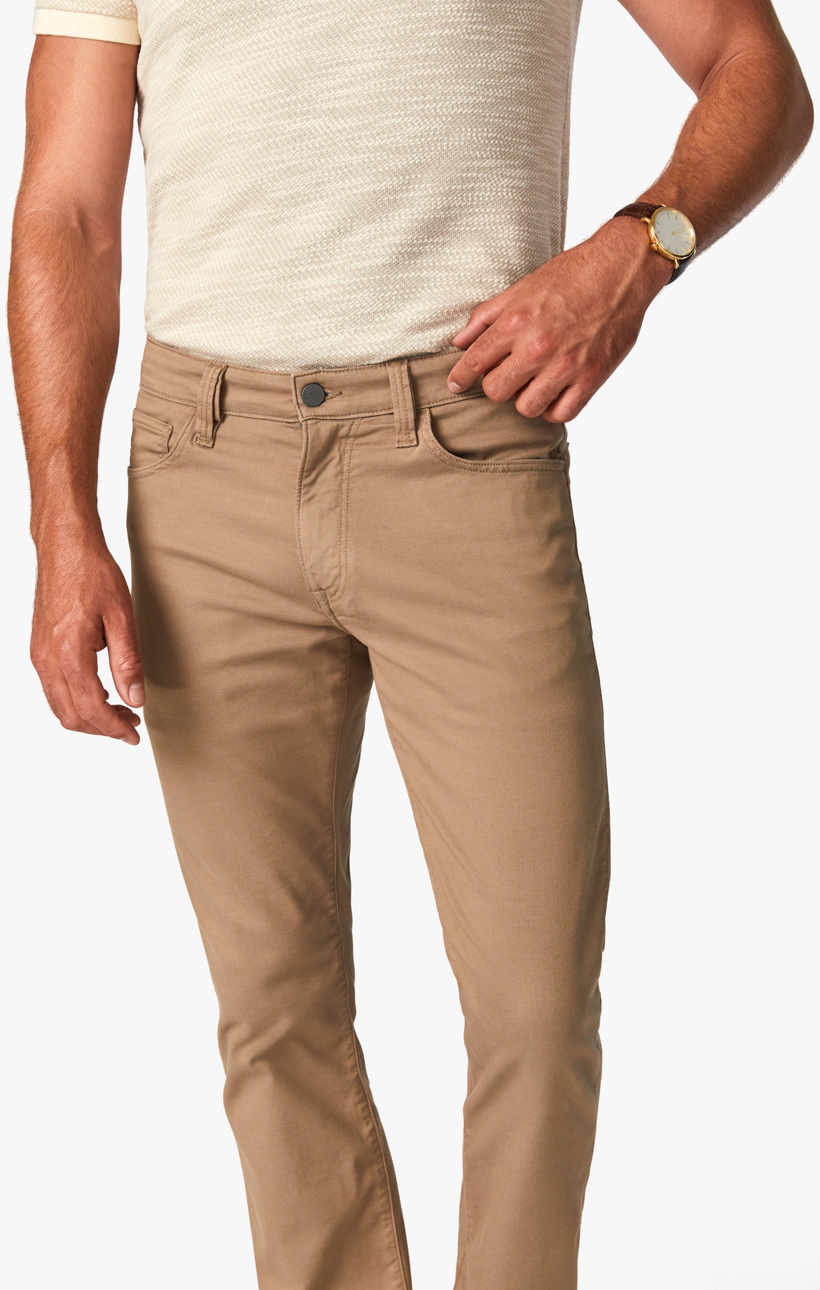 Charisma Relaxed Straight Pants In Khaki Summer Coolmax Image 4
