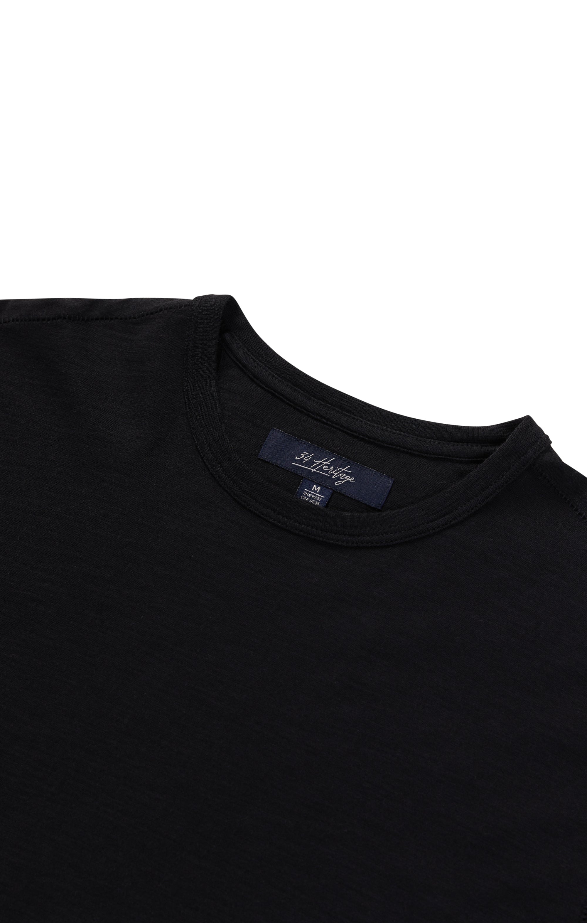 Slub Crew Neck T-Shirt in Black Image 10