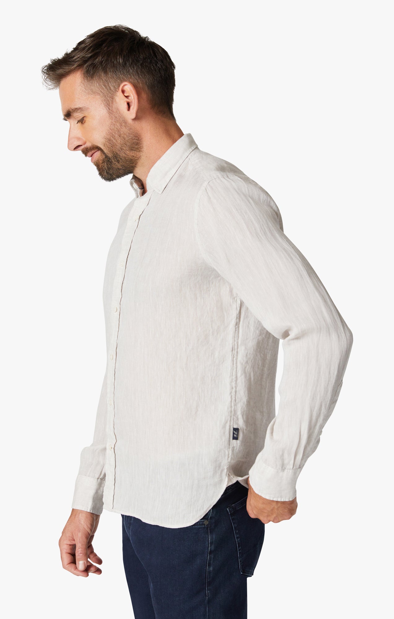 Linen Chambray Shirt in Simply Taupe Image 2