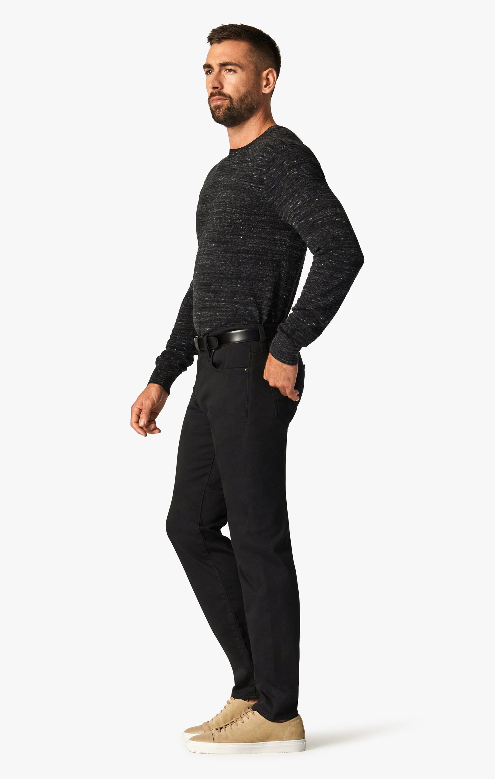 Cool Tapered Leg Pants in Select Double Black Image 4