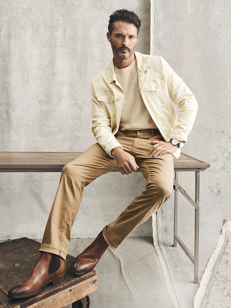Charisma Relaxed Straight Chino In Khaki Twill Image 1