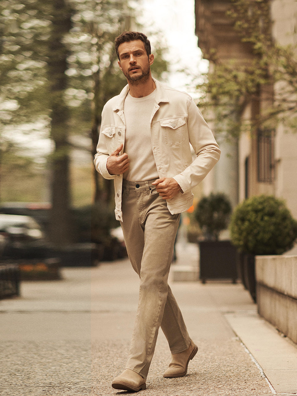 Charisma Relaxed Straight Pants In Khaki Twill