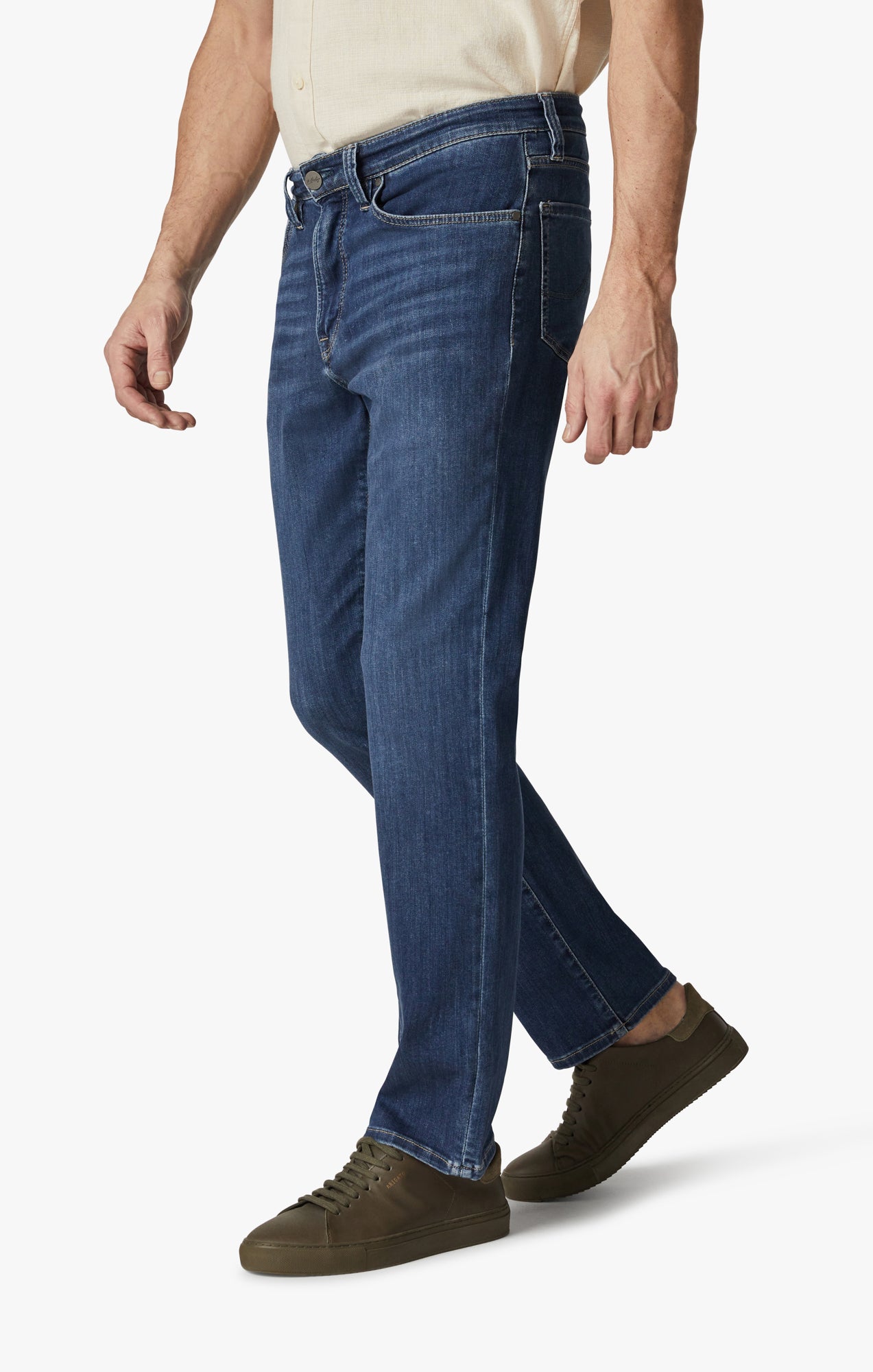 Charisma Relaxed Straight Leg Jeans In Mid Brushed Refined