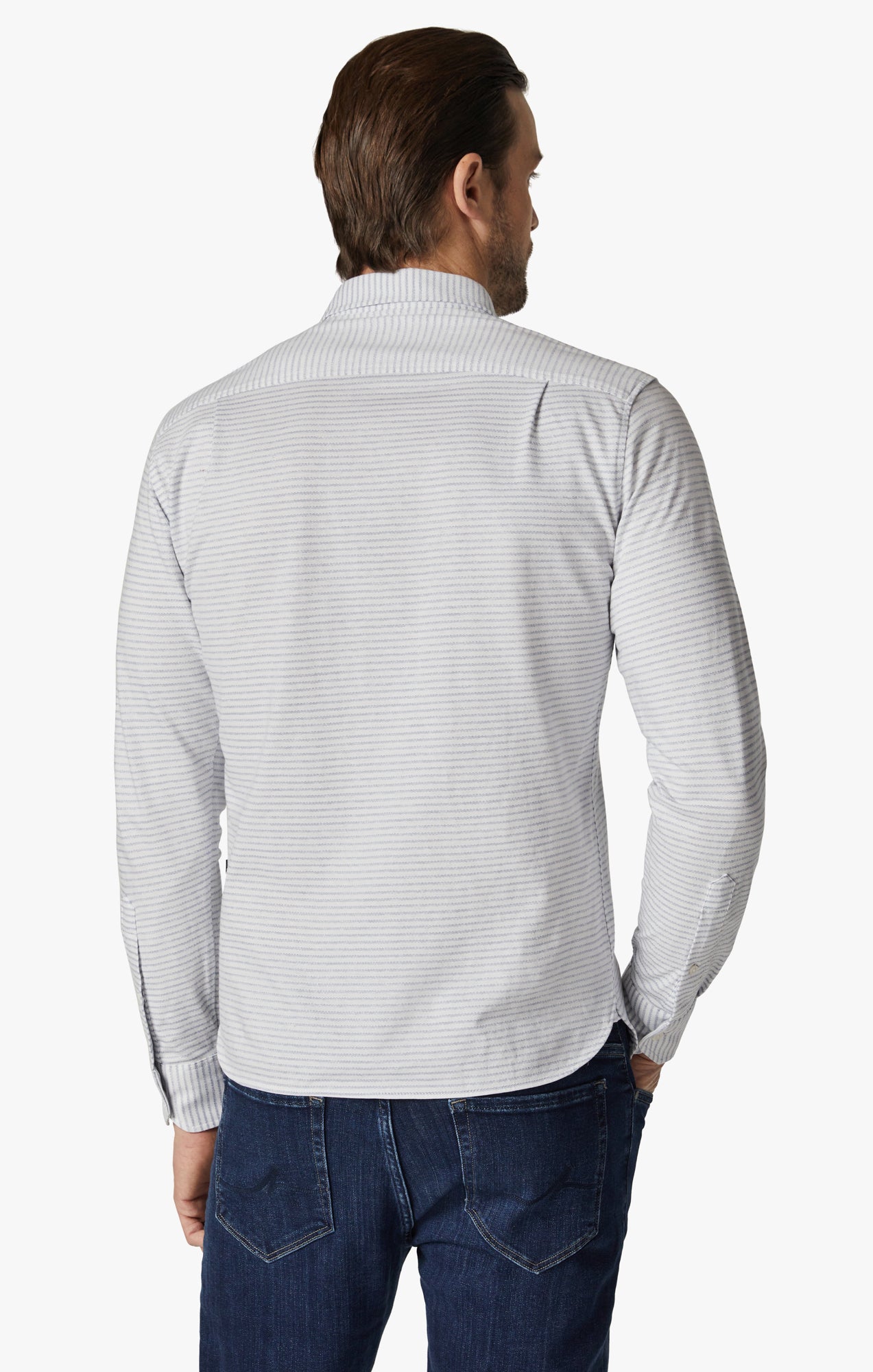 Horizontal Stripe Shirt in Indigo Image 2