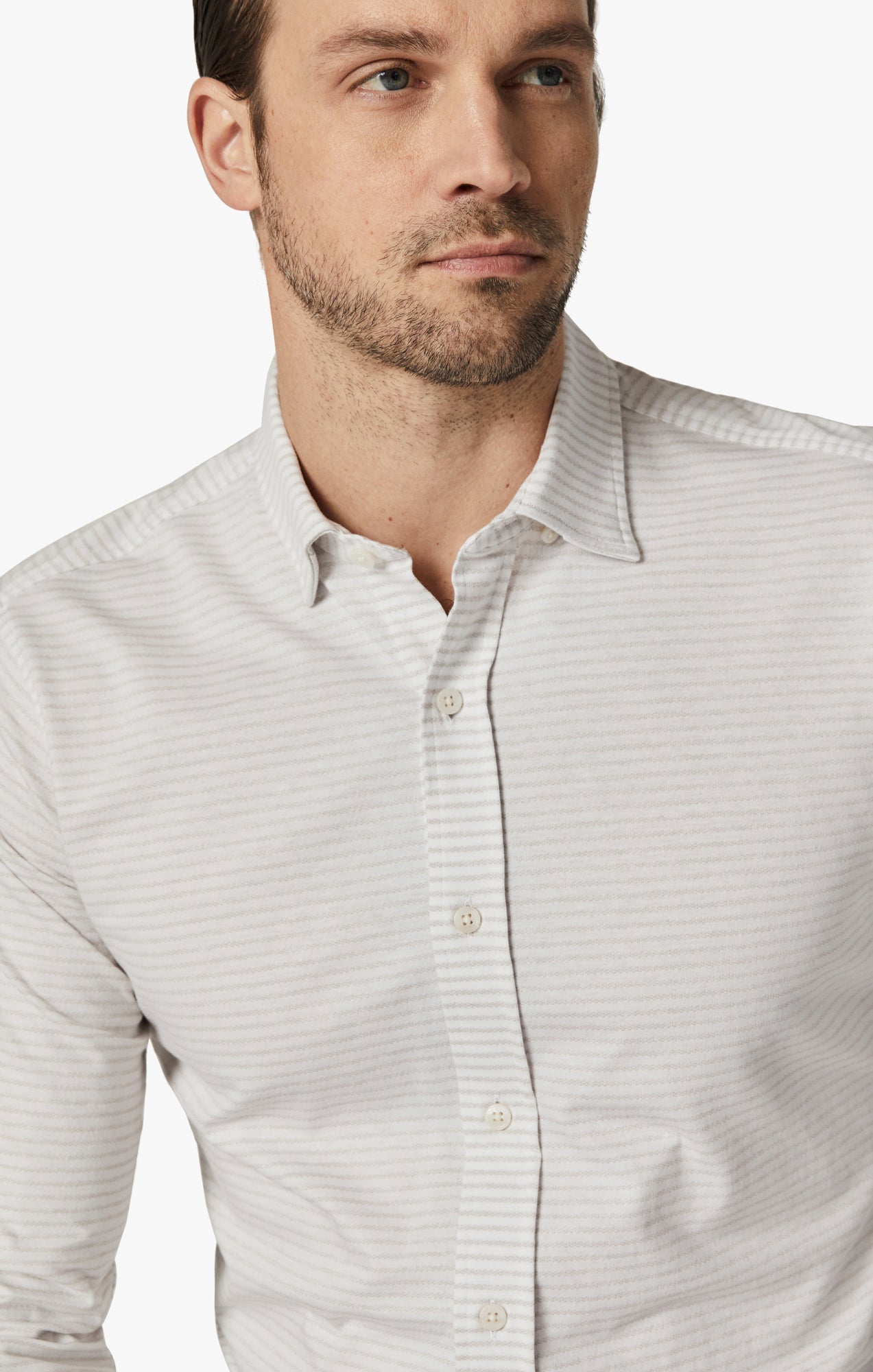 Horizontal Stripe Shirt in Simply Taupe Image 6