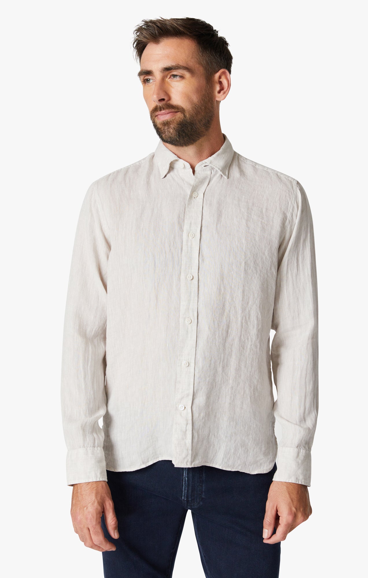 Linen Chambray Shirt in Simply Taupe Image 1