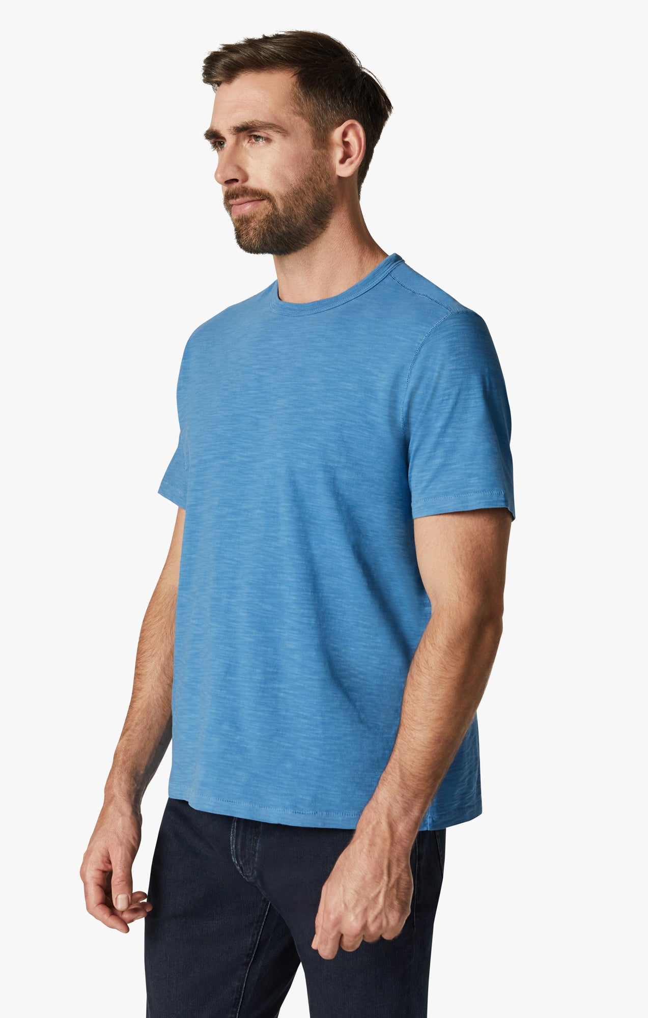 Slub Crew Neck T-Shirt in Vallarta Blue