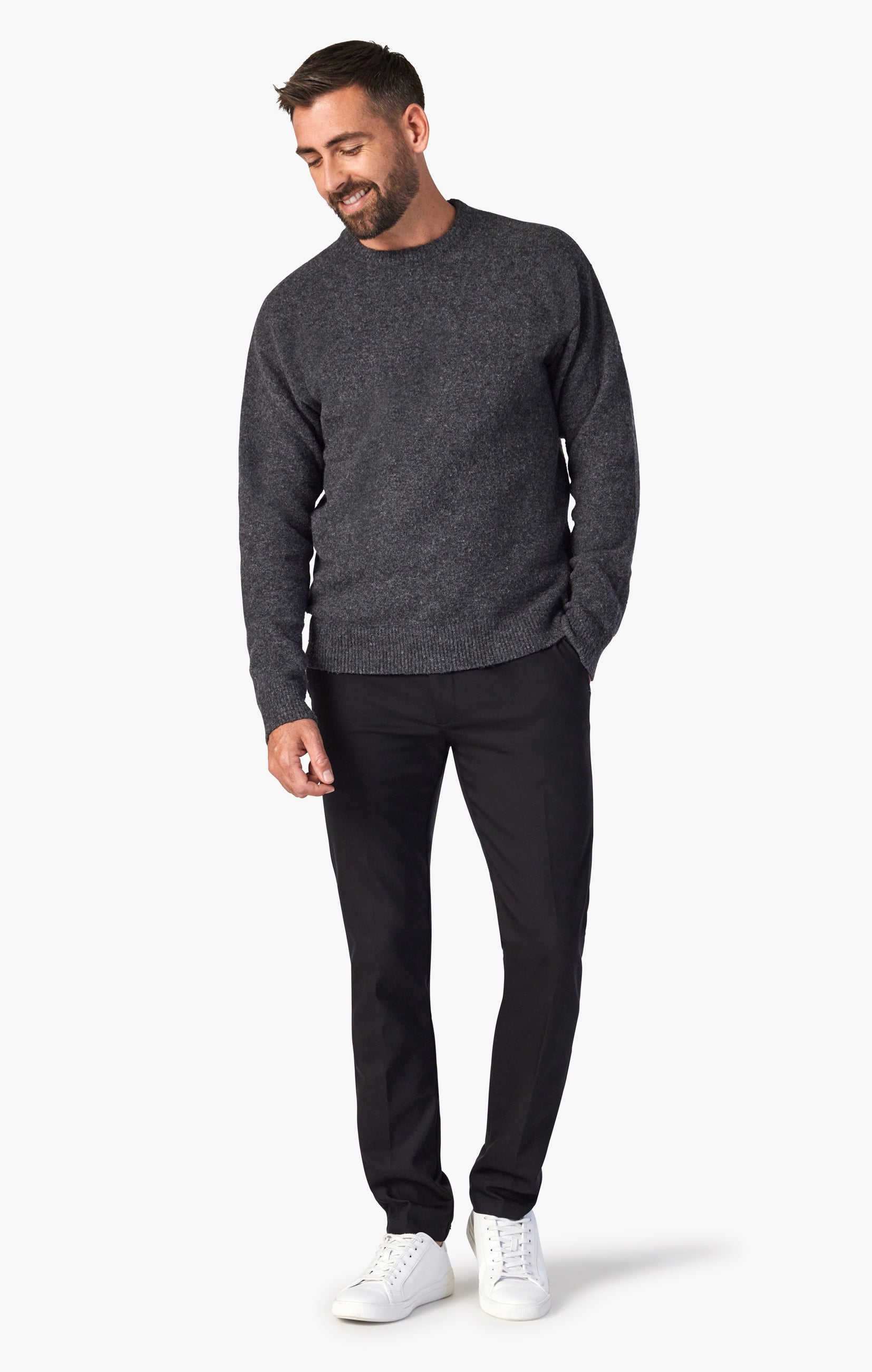 Verona Tailored Chino Pants In Black High Flyer Image 2