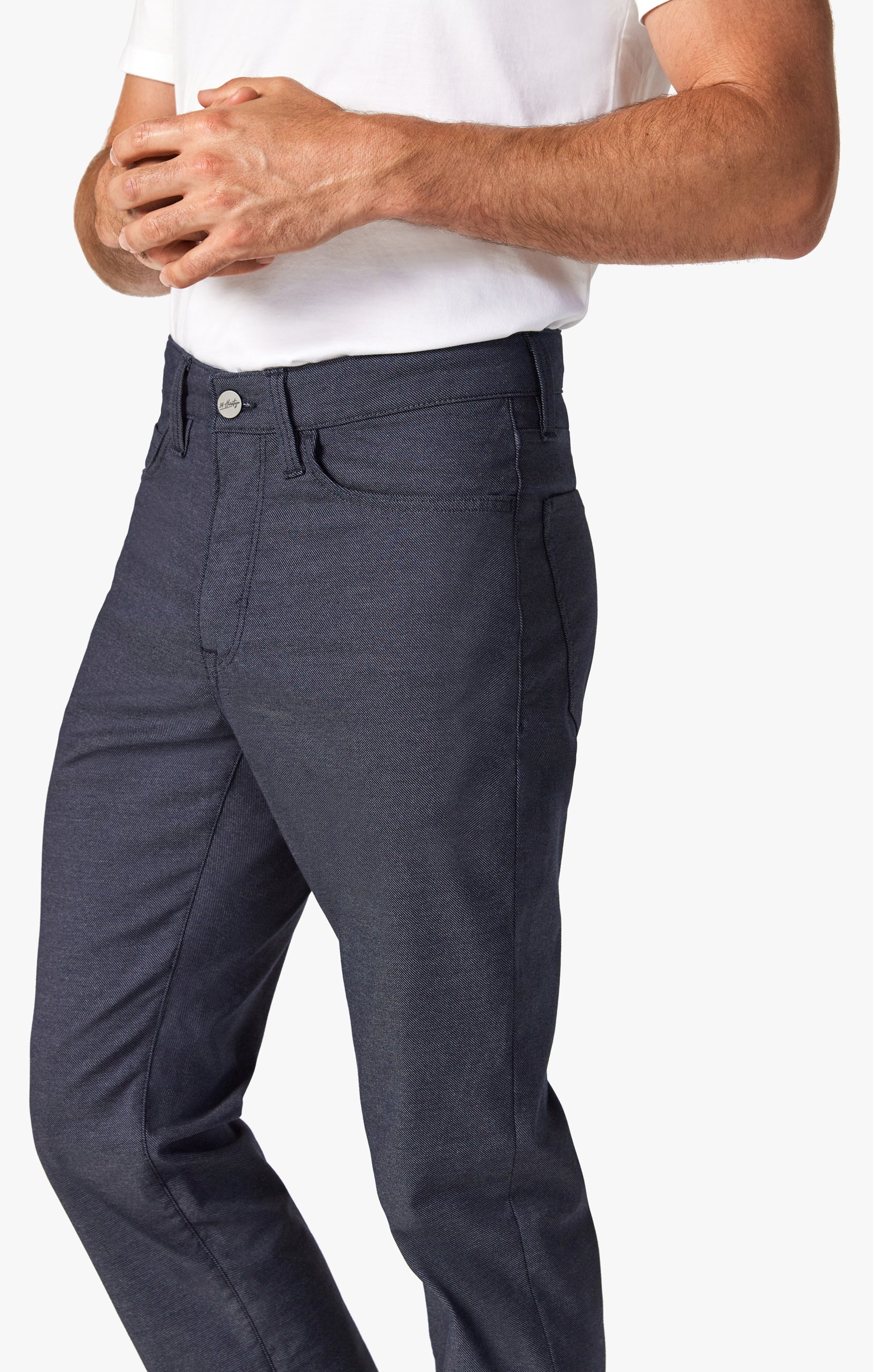 Charisma Relaxed Straight Pants In Navy Coolmax