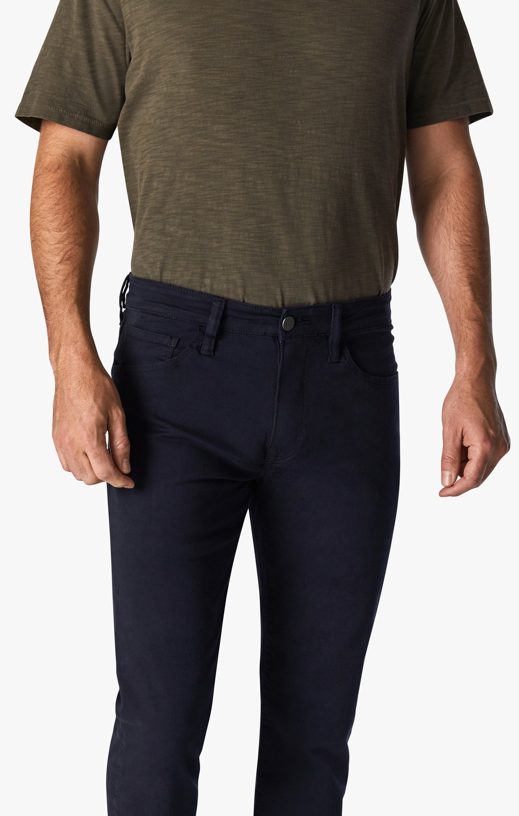 34 Heritage Men's Courage Mid Rise Straight Leg Pants in Navy Twill
