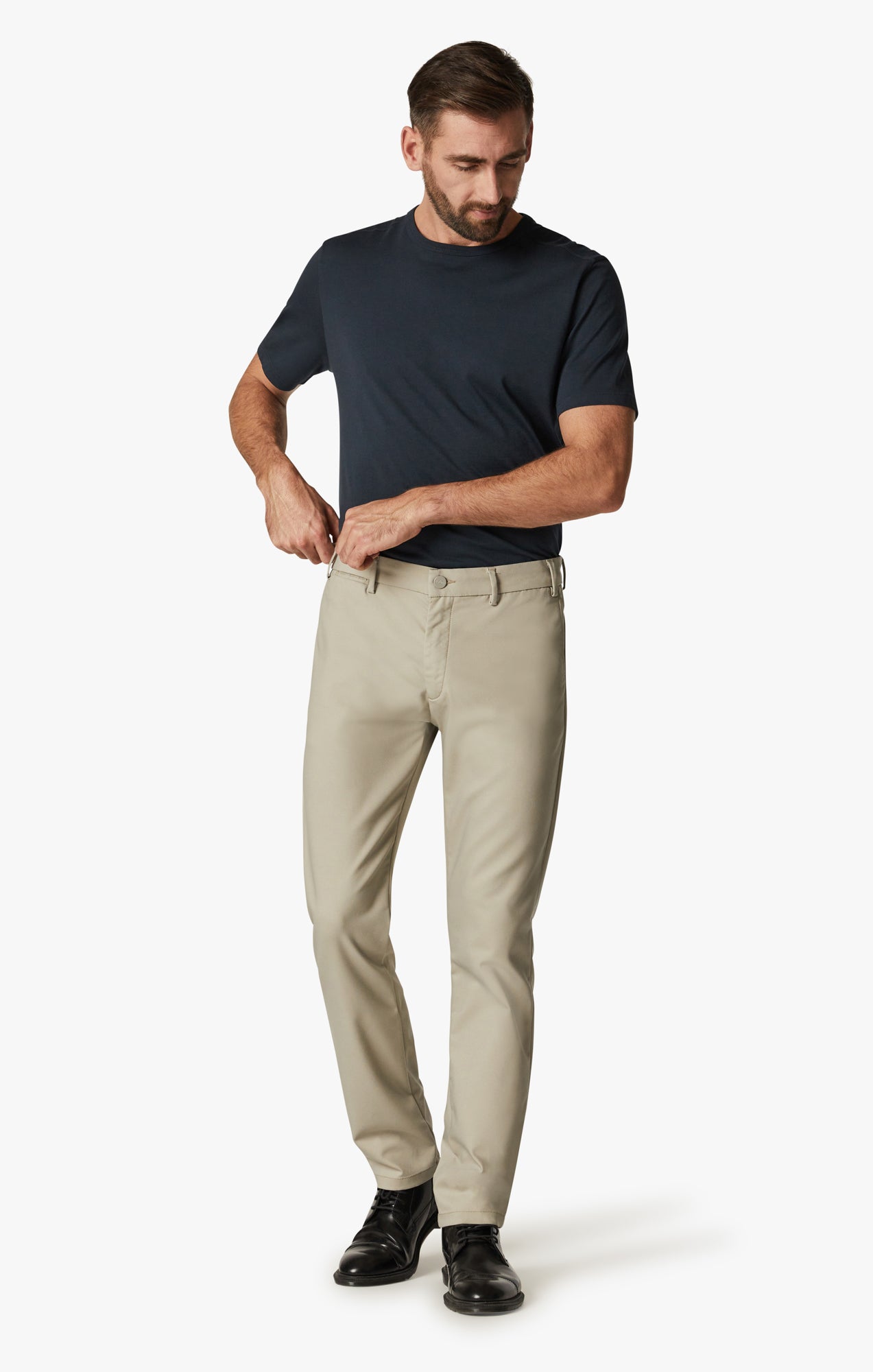 Verona Tailored Slim Leg Chino Pants In Aluminum Image 2