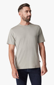 Basic Crew Neck T-Shirt in White Dove