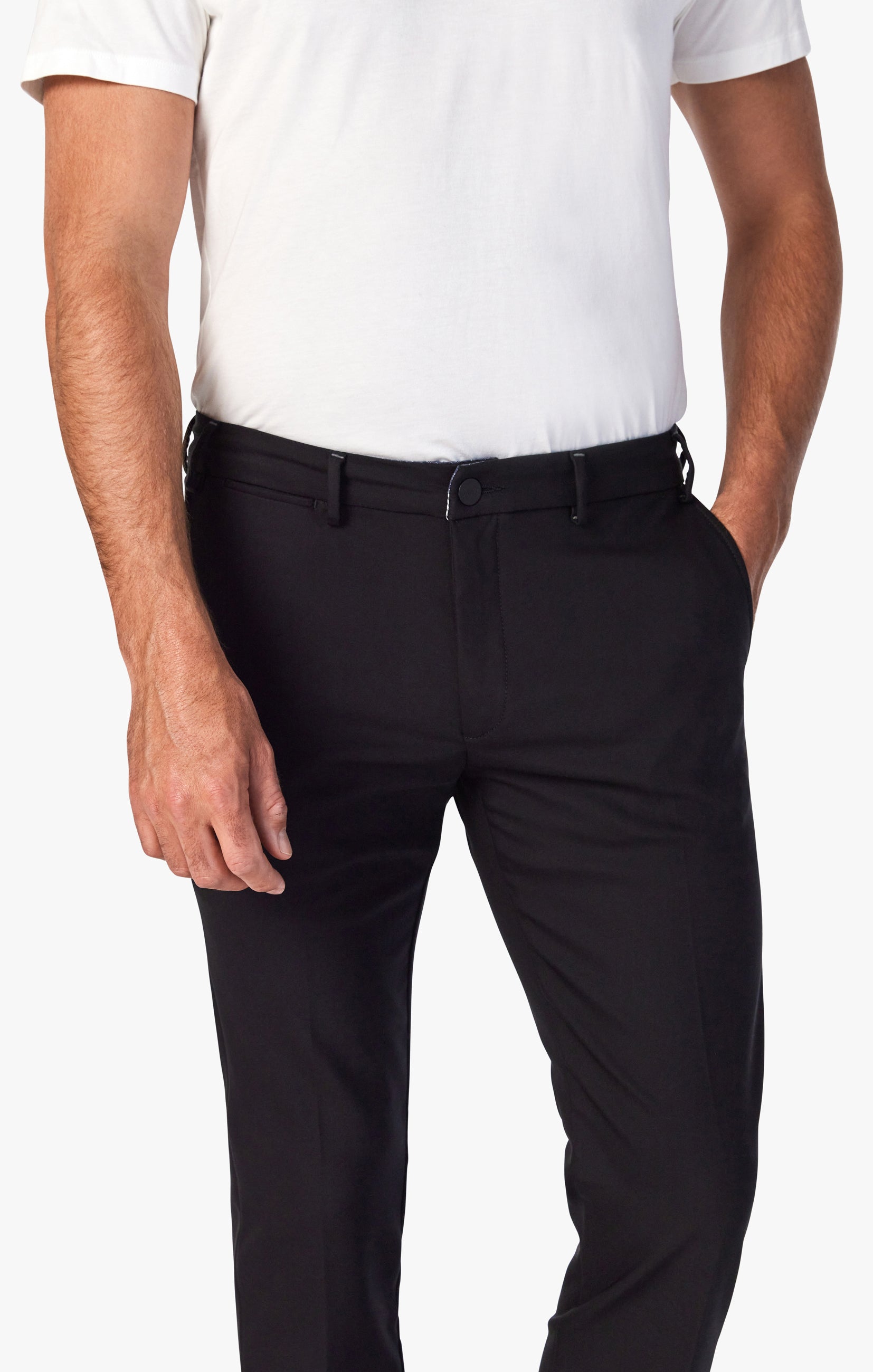 Verona Tailored Chino Pants In Black High Flyer Image 6