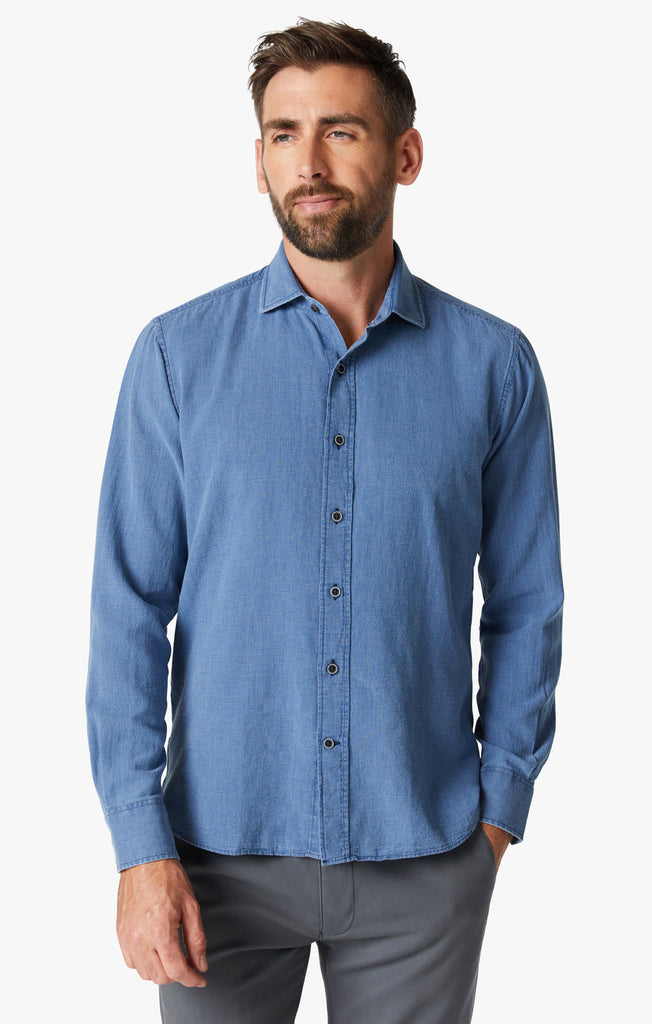 Men's Mini Check Button-Down Shirt in Indigo – 34 Heritage