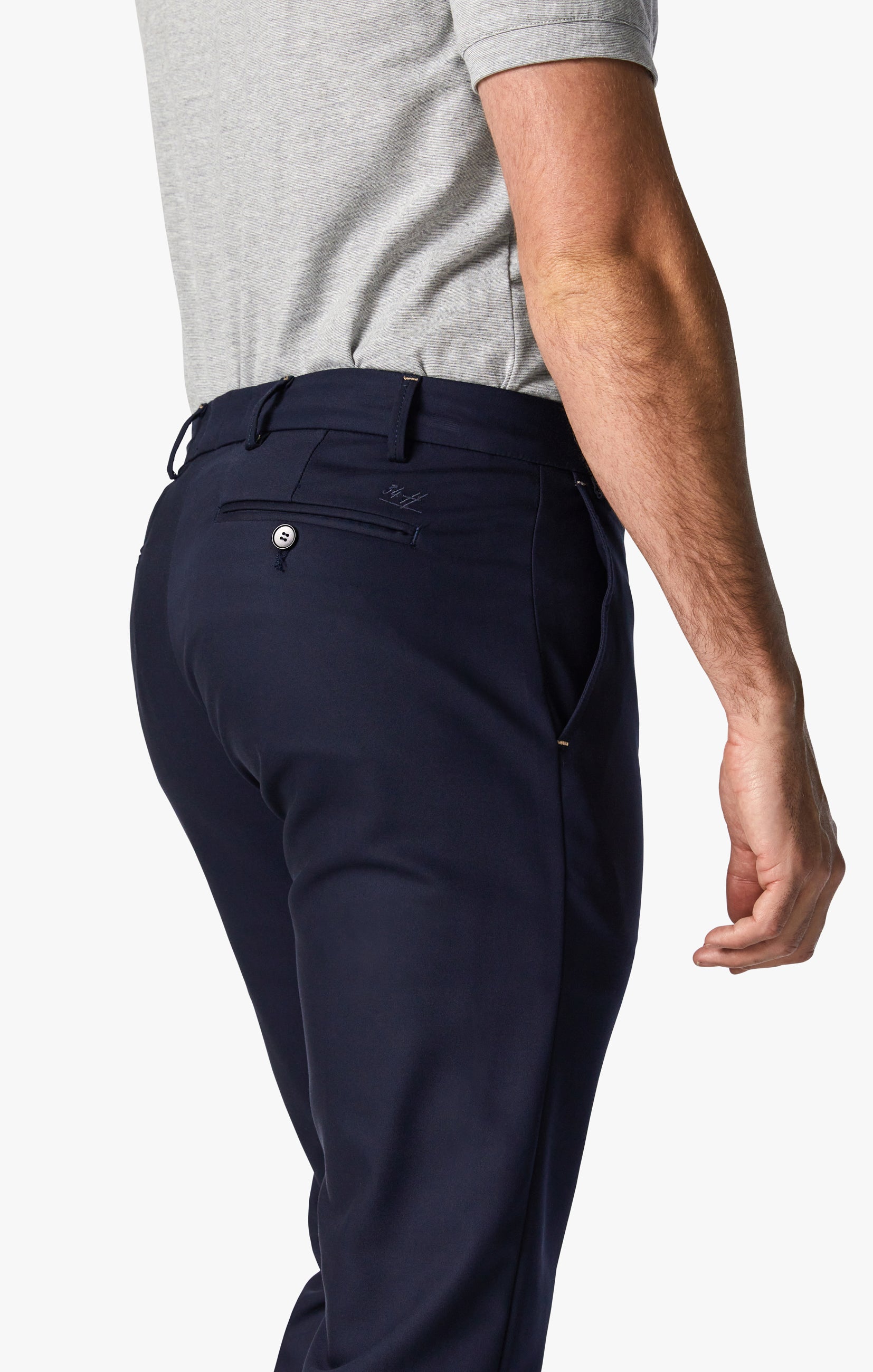 Verona Tailored Chino Pants In Navy High Flyer Image 6
