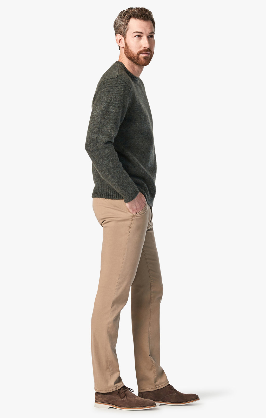 Charisma Relaxed Straight Chino In Khaki Twill