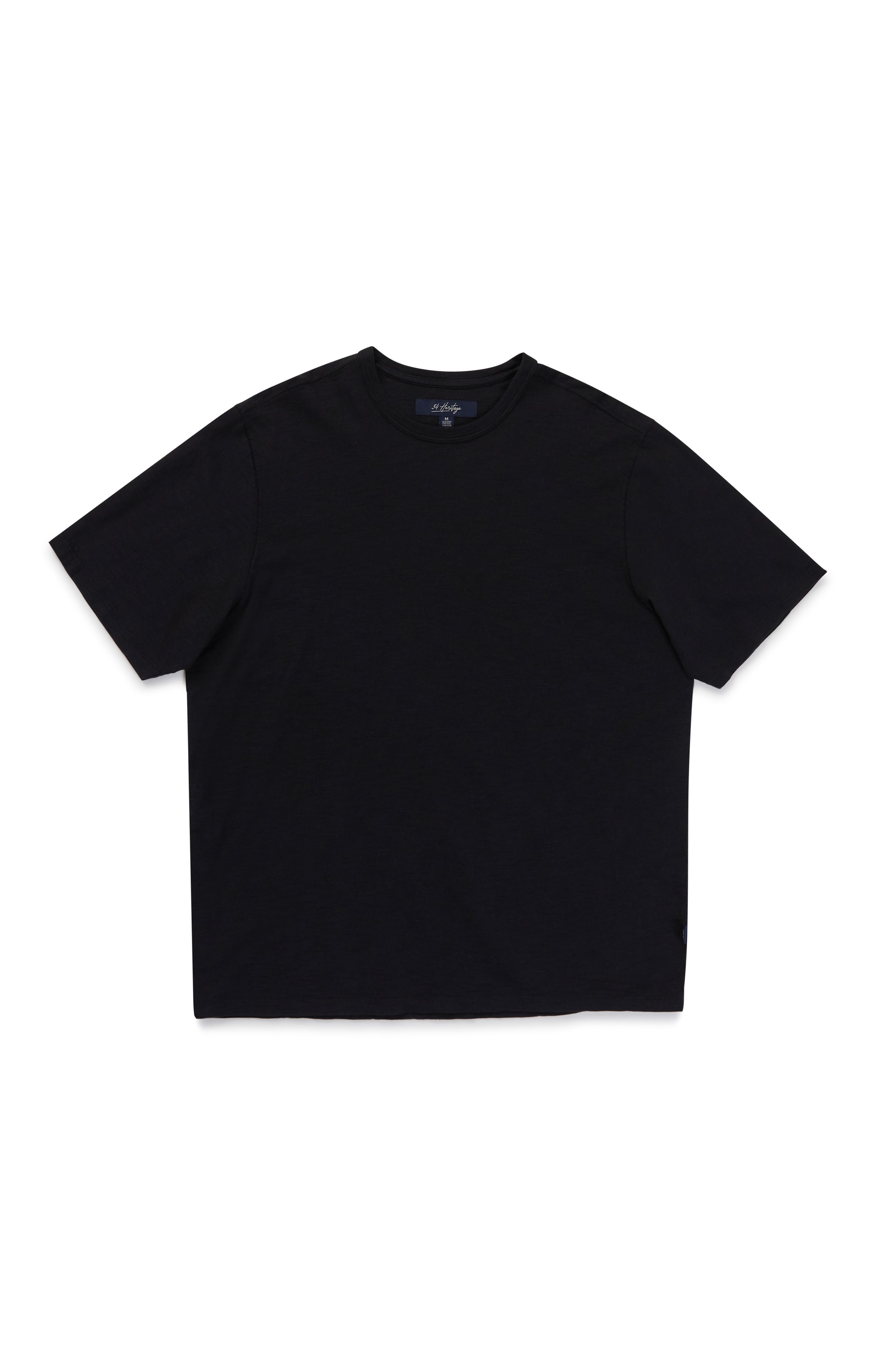 Slub Crew Neck T-Shirt in Black Image 9